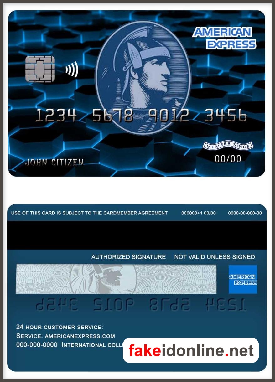 USA New York American Express Blue Bank Credit Card